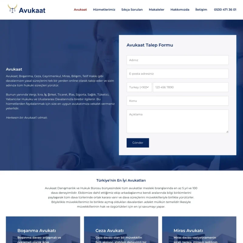 Avukaat Blog Sitesi Anasayfa Tasarımı Avukaat Blog Sitesi Anasayfa Tasarımı