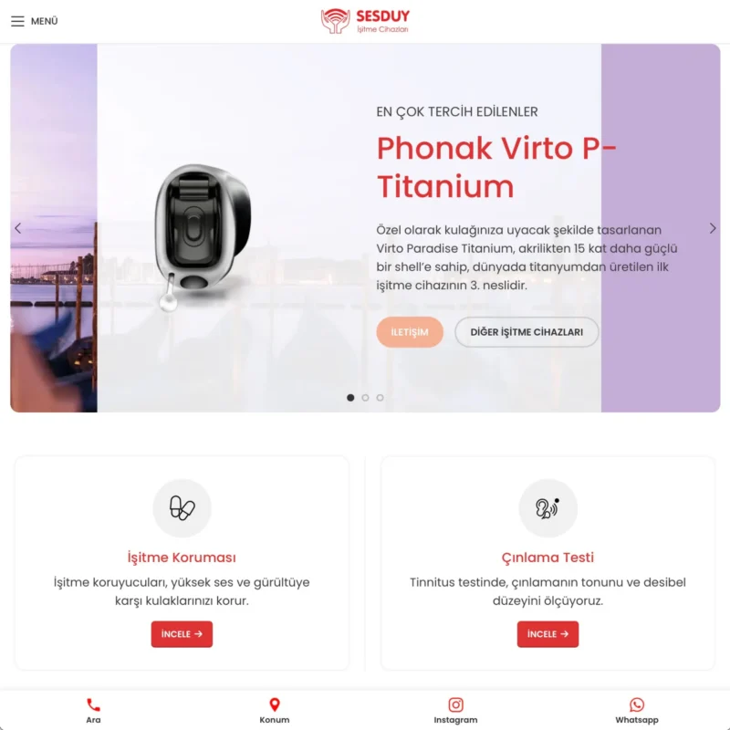 Sesduy İşitme Web Sitesi Anasayfa Tasarımı Sesduy İşitme Web Sitesi Anasayfa Tasarımı
