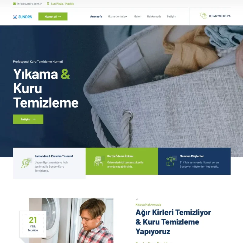 Sundry Kuru Temizleme Sitesi Anasayfa Tasarımı Sundry Kuru Temizleme Sitesi Anasayfa Tasarımı